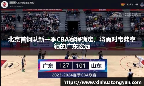 北京首钢队新一季CBA赛程确定，将面对韦弗率领的广东宏远